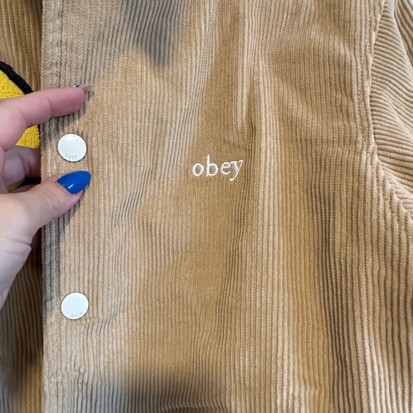 UO OBEY unwound corduroy varsity jacket size S NWOT - Picture 5 of 6